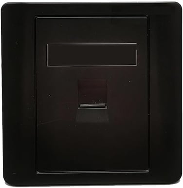 Black CAT5E CAT6 Network Wall Socket RJ45 LAN Faceplate Ethernet Wall Socket Faceplate Wall Plate for CAT6/CAT5E/CAT5 Network Cable DKURVE (1 PORT)
