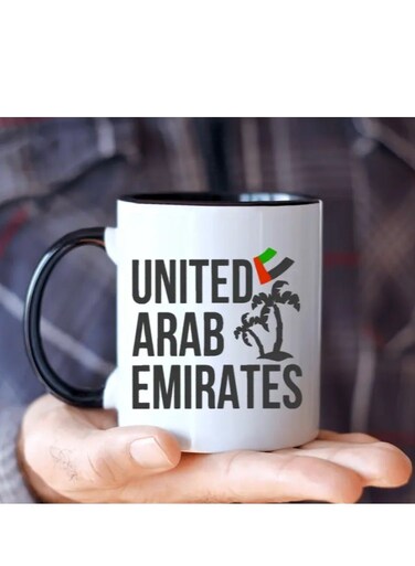 Ceramic Mug "United Arab Emirates" with Flag And Palm Tree Design