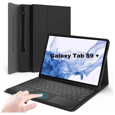 ZOOMEE Keyboard Case for Samsung Galaxy Tab S9 Plus 12.4 Inch 2023, Backlit Magnetically Detachable Bluetooth Keyboard with Touchpad and Pen Holder Slot, (SM-X810, SM-X816B), Black