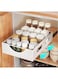 Pull Out Cabinet Organizer Fixed With Adhesive Nano Film,Heavy Duty Storage and Organizer Sliding Drawer Pantry Shelves,Pull Out Cabinet Organizer for Kitchen,Living Room,Bathroom,Home (White)