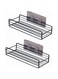 DELFINO 2-Pack Shower Caddy, Rustproof Bathroom Shelf Organizer with Hooks for Hanging Razor Sponge Brush, SUS304 Stainless Steel Wall Rack for Dorm, Toilet, Bath and Kitchen