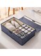 Foldable Underwear Drawer Organizer with Lid, Bra Closet Organizers, Underwear Storing Box for Clothing Underwear Bras Socks (Navy)