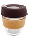 Lady Coffee Cup With Lid Brown/Gold/Clear 10 x 7cm