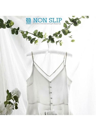 Non-Slip Satin Padded Clothes Hangers With Gold Hook - Soft Silk Fabric 360&Acirc;&deg; Swivel Hook Strong And Durable Hangers Hold Upto 10 Lbs, For Blouse, Lingerie More Clothes (10 Pack, White)