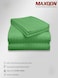 MAXQON Fitted Bed Sheet +2Pcs Pillow Covers, Queen Size 150x200+20cm, Color Green