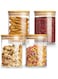 MEETOZ 750ml Set of 4 Glass Jars with Bamboo Lids,High Borosilicate Glass Transparent Airtight Food Storage Tank,Large Capacity Kitchen Food Containers for Spices,Coffee Beans,Oatmeal