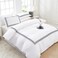 MMM HOME 6-Pieces Embroidered Super King Size Duvet Cover Set ,1 Duvet Cover + 1 Fitted Sheet + 4 Pillow Covers,Elegant Design