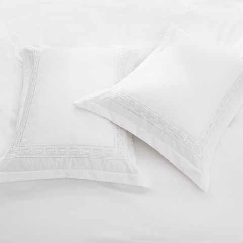 MMM HOME 6-Pieces Embroidered King Size Duvet Cover Set ,1 Duvet Cover + 1 Fitted Sheet + 4 Pillow Covers,Elegant Design