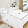 MMM HOME 6-Pieces Embroidered King Size Duvet Cover Set ,1 Duvet Cover + 1 Fitted Sheet + 4 Pillow Covers,Elegant Design