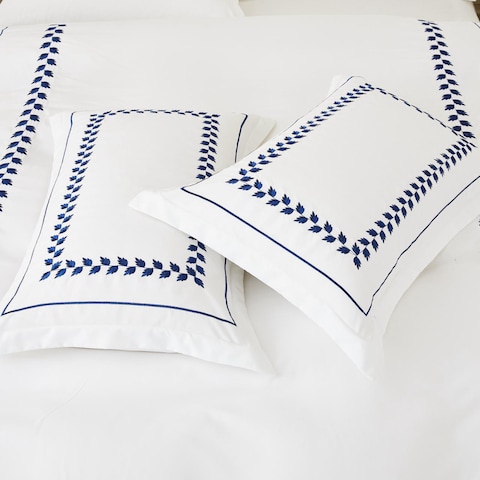 MMM HOME 6-Pieces Embroidered Super King Size Duvet Cover Set ,1 Duvet Cover + 1 Fitted Sheet + 4 Pillow Covers,Elegant Design
