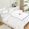 MMM HOME 6-Pieces Embroidered Super King Size Duvet Cover Set ,1 Duvet Cover + 1 Fitted Sheet + 4 Pillow Covers,Elegant Design
