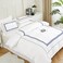 MMM HOME 6-Pieces Embroidered Super King Size Duvet Cover Set ,1 Duvet Cover + 1 Fitted Sheet + 4 Pillow Covers,Elegant Design