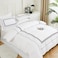 MMM HOME 6-Pieces Embroidered Super King Size Duvet Cover Set ,1 Duvet Cover + 1 Fitted Sheet + 4 Pillow Covers,Elegant Design
