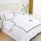 MMM HOME 6-Pieces Embroidered Super King Size Duvet Cover Set ,1 Duvet Cover + 1 Fitted Sheet + 4 Pillow Covers,Elegant Design