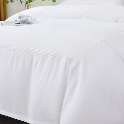 MMM HOME 6-Pieces Embroidered King Size Duvet Cover Set ,1 Duvet Cover + 1 Fitted Sheet + 4 Pillow Covers,Elegant Design