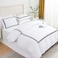 MMM HOME 6-Pieces Embroidered King Size Duvet Cover Set ,1 Duvet Cover + 1 Fitted Sheet + 4 Pillow Covers,Elegant Design