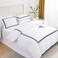 MMM HOME 6-Pieces Embroidered Super King Size Duvet Cover Set ,1 Duvet Cover + 1 Fitted Sheet + 4 Pillow Covers,Elegant Design