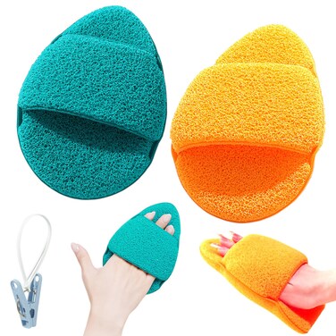 ASNTA 2Pcs Large Facial Sponges Set, Cleansing Puff, &ndash; 6.5x5 in Soft Face Sponge, Reusable Makeup Remover Exfoliating Pads,Daily Deep Cleansing with Drain Clip (2PCS