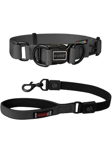 Doco Double D (Dd) - Ring Nylon Collar (Dcs005) Color - Grey, Sizes - XL (1.5"X 20-30")