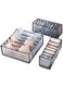 Foldable Storage Boxes Bra Underwear Closet Organizer Foldable Container Case Drawer Divider for Necktie Bra Sock Underwear Organizer Home Closet Organizer Boxes Storage (3PCS Grey)