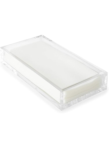 Huang Acrylic Clear Deluxe Serve Trays (Lunch Napkin Holder Tray (4.25 x 8.5))