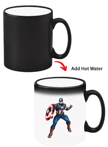 Color Changing Heat Sensitive Ceramic Mug, Image Revealed When HOT Liquid is Added! Captain America
