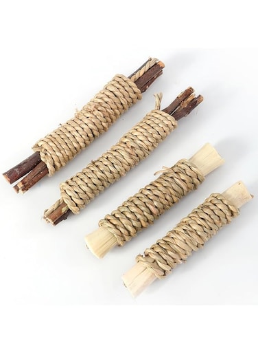 COOL PUPPY Pet Chew Toy, Bunny Rabbit Chew Balls, Natural Interesting Bite Toy for Hamster Rat, Guinea Pig, Chinchilla Toy for Teeth Cleaning, Handmade Woven Balls