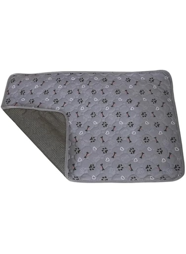 Washable Dog Training Pads, Reusable Pet Pee Pads, Non-Slip Quilted Design with Paw Print Pattern, Grey