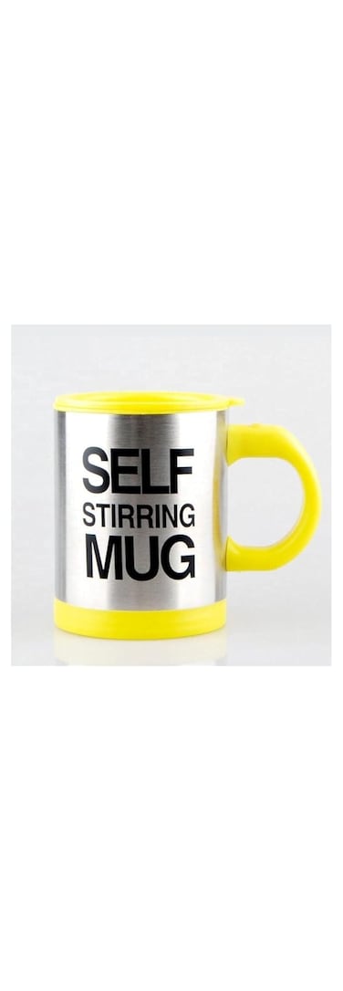 ECVV Self Stirring Mug- Reusable Auto Mixing Cup with Travel Lid for Protein Mix, Bulletproof Coffee, Chocolate Milk, Hot Cocoa (YELLOW)