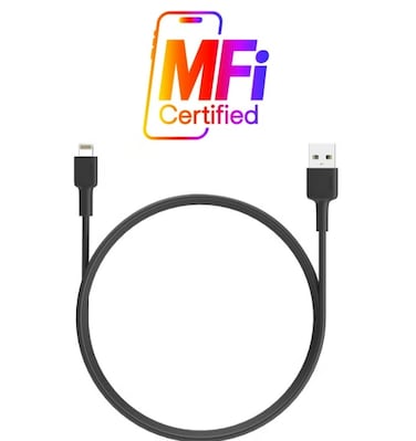 Aukey CB-BAL1 Nylon Braided MFI USB-A To Lightning Cable 1.2M Black(AKY-CB-BAL1-LGT-1.2M-BLK)
