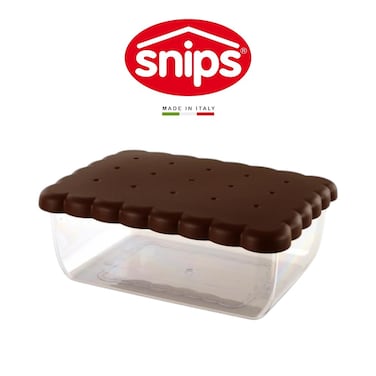 Snips Biscuit Saver Rectangle with Freshness Lid &ndash; Brown, 100% Made in Italy
