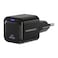 Powerology Ultra-Compact 20W Gan PD Charger EU, USB-C Port, Fast Charging, 0% to 60% in 35 Minutes, Overheat, Over Voltage &amp; Overcharge Protection, Black
