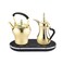 LePresso Electrical Arabic Coffee and Tea Dallah, 750ml Coffee Pot, 800ml Tea Pot, 1600W Power, Over-Heat Protection, Keep Warm Function, 304 Stainless Steel, Gold
