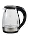 1.7 Litre Glass Body Electric Cordless Kettle with 360&deg; Swivel Base, Power Cord Storage, Auto Cut-off Function, Boil Dry Protection, LED Indicator, 2200 Watts, 2 Years Warranty, Black - CK5128