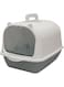 Orchid M Cat Litter Box with Lid (Grey-White)