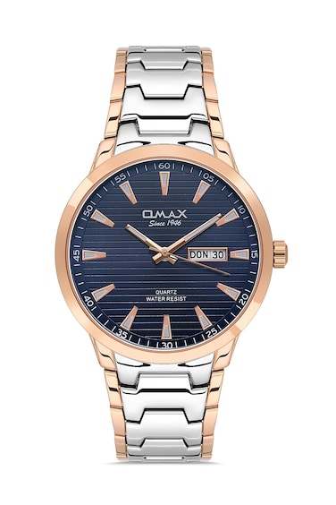 Omax Original Watches for Men Gold &amp; Silver Stainless Steel Strap Date &amp; Time 41mm Round Shape Gold Analog Wrist Watch For Man 100% Waterproof Business Casual Wear Gifts Made in Japan 1 Year Warranty