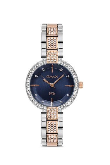 OMAX Women's Metal PVD-Plating Watch 32 MM with Pattern Dial Watch with Water Resistant - 5 ATM, and Chronograph - Japanese Quartz Analog Wristwatch (Gold G)