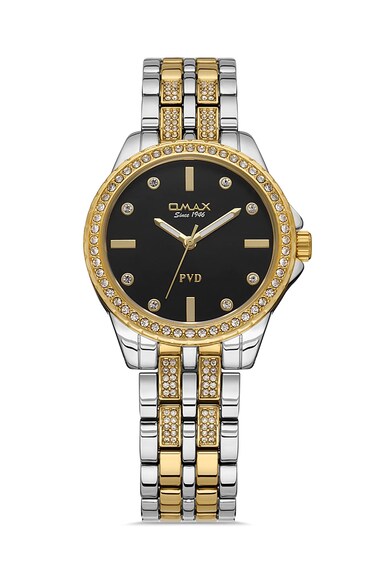 Omax Original Watches for Women Silver Rose Gold Stainless Steel Strap 31mm Black Round Shape Analog Wrist Watch Women's 100% Waterproof Business Casual Wear Gifts Made in Japan 1 Year Warranty