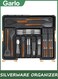 Silverware Organizer, Expandable Large Kitchen Drawer Organizer Utensil Organizer with 2 Removable Knife Blocks, 56 * 48cm Cutlery Tray Drawer Dividers with 9 Compartment for Kitchen Flatware