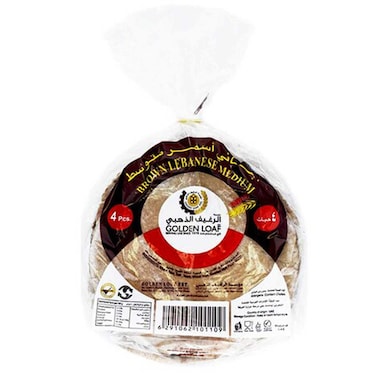 Golden Loaf Medium Lebanese Brown Bread 4 Breads, 220g