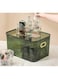 SEEMIE Multi Use Transparent Plastic Storage Box with Lid for Organizing Stackable Bathroom Kitchen Pantry Organizer Bin Toys Container (Green XL)