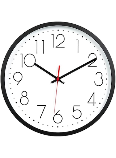 Vaupan Non-Ticking Silent Wall Clocks 12 Inch Battery Operated Quartz Classic Decor Clock Easy to Read for Bedroom Home Kitchen Room Office School (Black)
