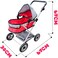 2 In 1 Doll Pram Stroller for Girls Foldable Pushchair Sturdy Toy Adjustable Canopy With Storage Basket   Fits Dolls up to 42 cm