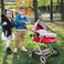 2 In 1 Doll Pram Stroller for Girls Foldable Pushchair Sturdy Toy Adjustable Canopy With Storage Basket   Fits Dolls up to 42 cm