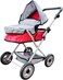 2 In 1 Doll Pram Stroller for Girls Foldable Pushchair Sturdy Toy Adjustable Canopy With Storage Basket   Fits Dolls up to 42 cm