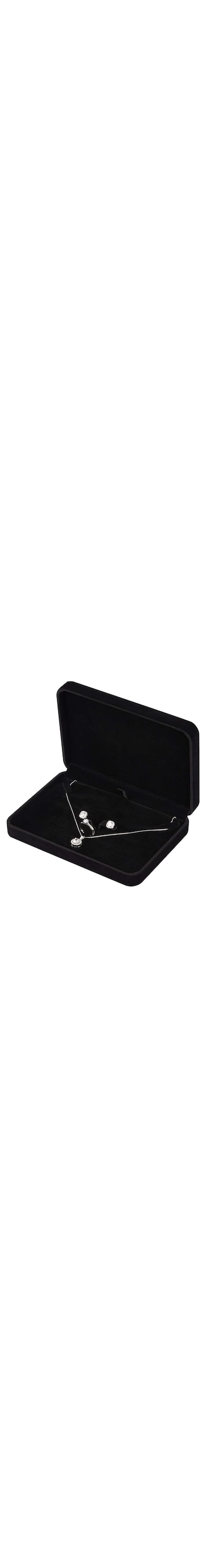 LETURE Large Velvet Jewelry Set Box, Big Necklace and Ring Earring Pendant Gift Box, Pearl/Chunky Necklace Jewelry Storage Case (Black)