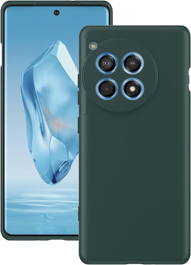 Generic Silicone Case for OnePlus 12R 2024, Liquid Gel Rubber Bumper Case with Soft Microfiber Lining Cushion Slim Hard Shell Shockproof Protective Cover for OnePlus 12R 5G 2024 (Green)