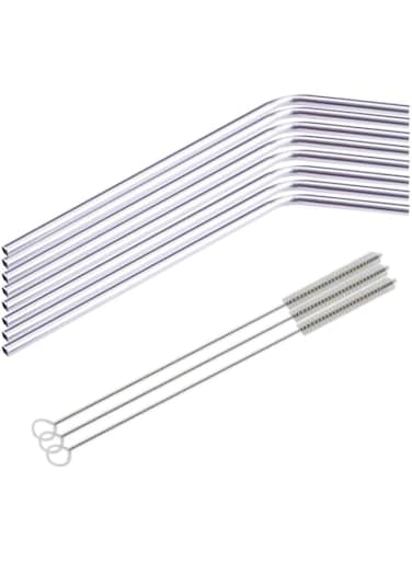 Modern Living Trendy 8 piece Stainless Steel Arched Straw set with 3 cleaners