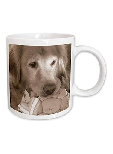 Printed Ceramic Mug White/Grey