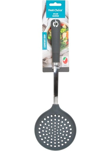 Choice Nylon Skimmer 203C Heat Resistant Soft Grip Dishwasher Safe Non Stick Friendly Grey